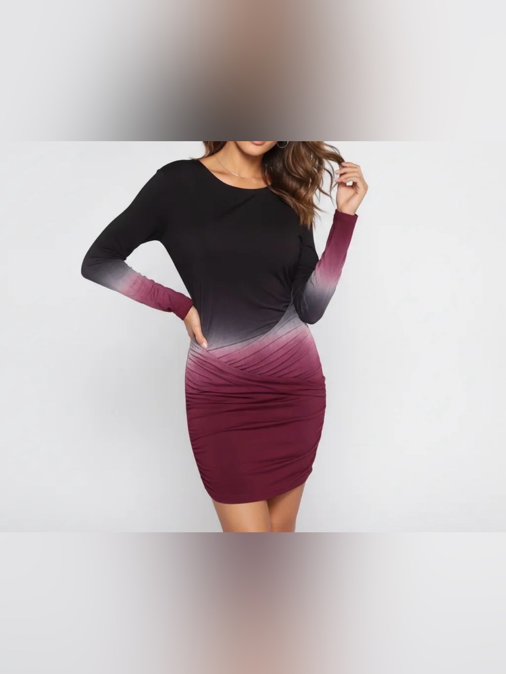 Young Fabulous & Broke Ombre Ruched Bodycon Mini Dress Open Back Small NWOT